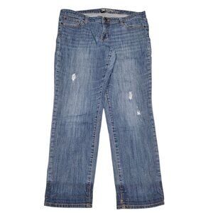 GAP Jeans Boyfriend Fit Blue Distressed Womens Plus Size 16 Low Rise